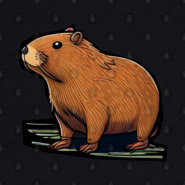 Capybara animal cartoon art #capybara by JBJart